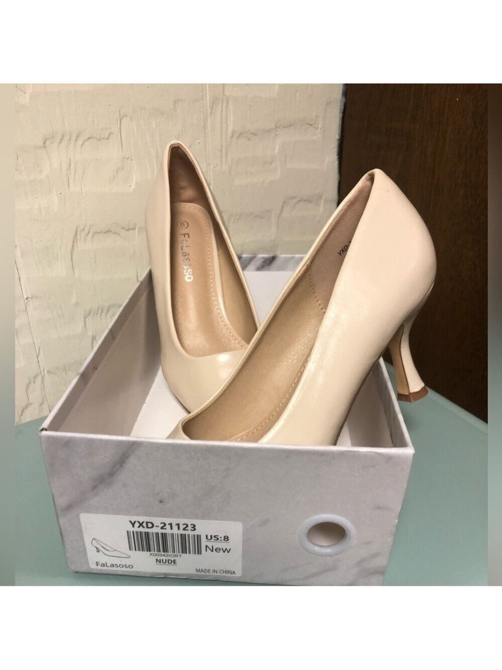 FaLasoso Women's Pointed Toe Heel 2.7 Inch Comfort Wedding Dress Pumps Size 8